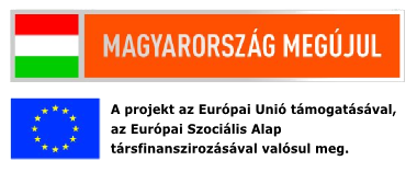 A projekt az Európai Unió támogatásával, az Európai Szociális Alap társfinanszirozásával valósul meg.